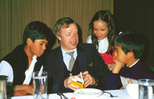 Peter Hübner with Peruvian children