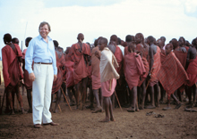 Peter Hübner with Massai warriors