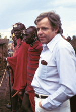 Peter Hübner with Massai warriors