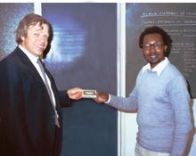 Peter Huebner with the leader of the institute of musicology from the University of Nairobi